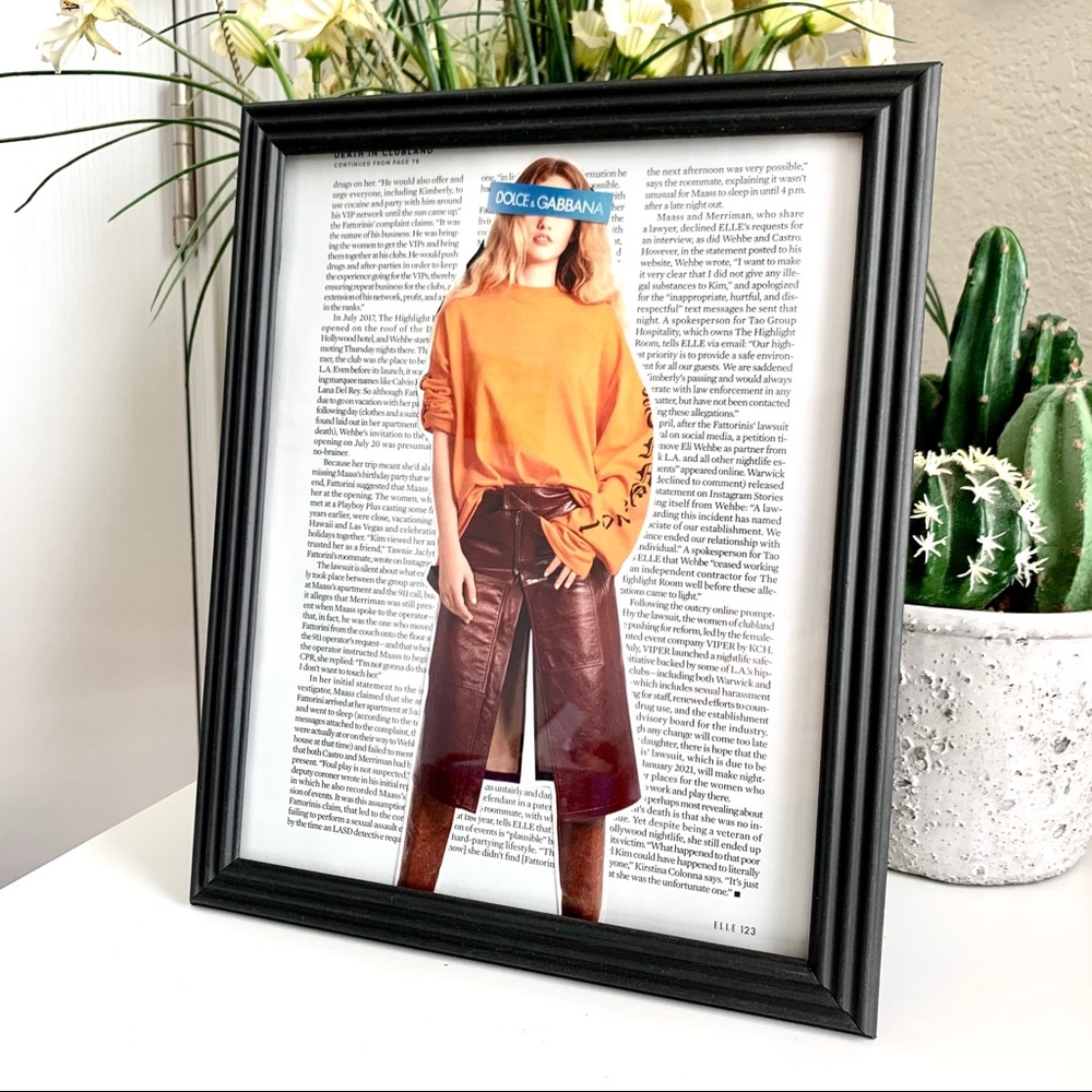 Dolce & Gabbana Orange Editorial Wall Art Fashion Collage Chic Decor